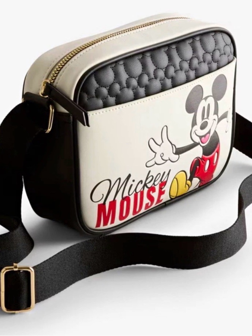 NEW Primark Disney MICKEY MOUSE Camera Crossbody Shoulder Bag Purse Quilted - Picture 2 of 4